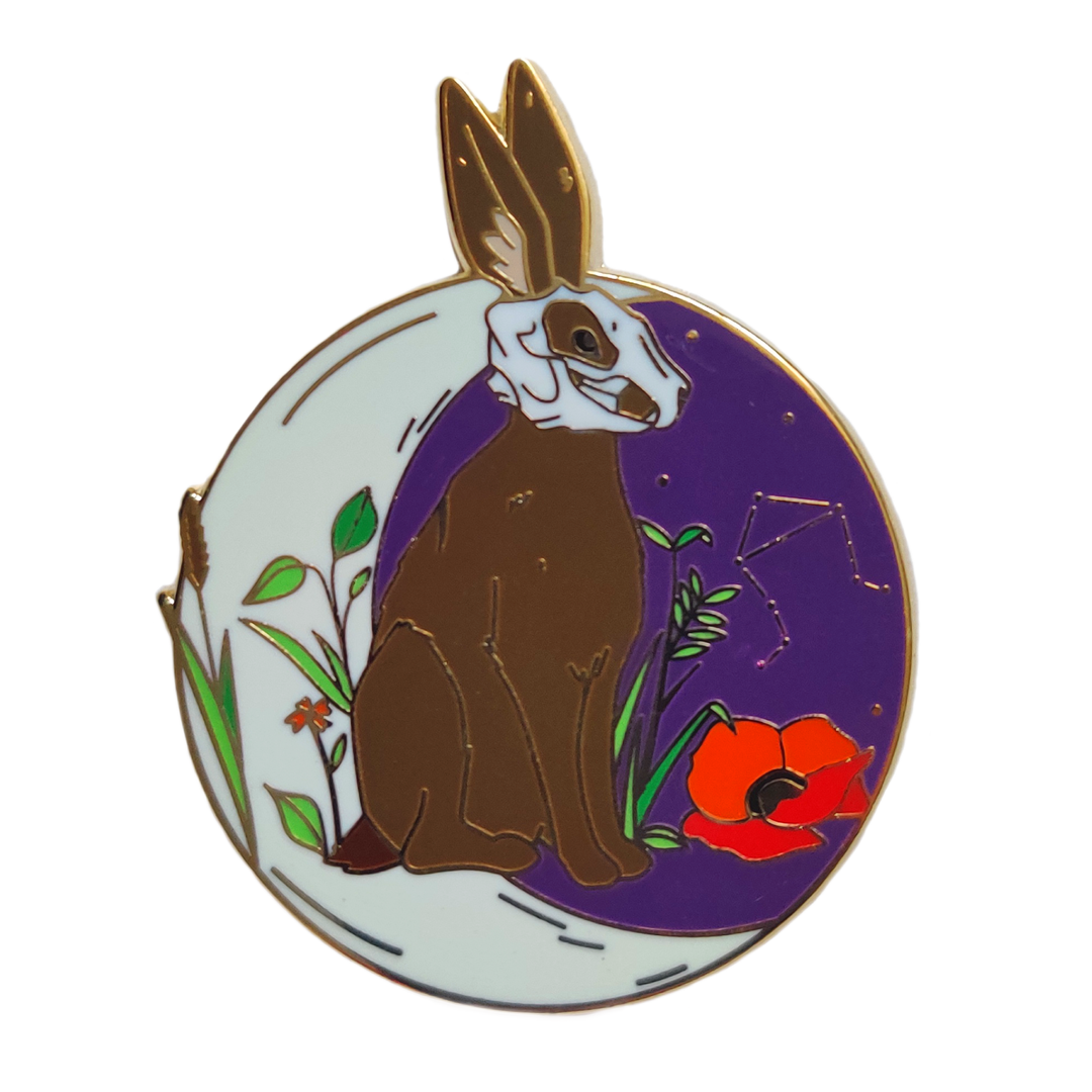 Hare Memento Mori Enamel Pin 